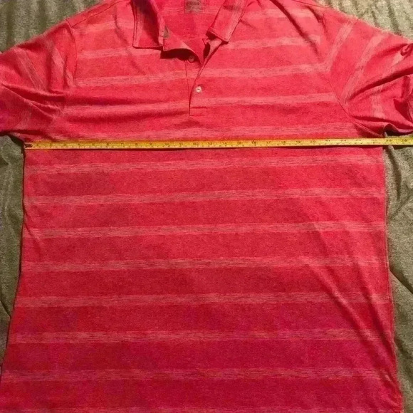 PUMA Pink Striped Performance Material Golf Polo‎ Shirt NWOT - Picture 2 of 7